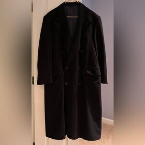 Men's Black Double-Breasted wool Coat